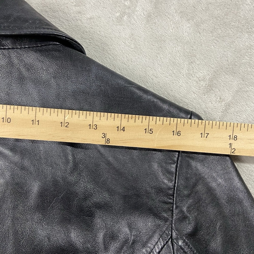 VTG Colebrook Soft Leather Jacket Blazer Black Women's L 90s Minimalism Grunge - Picture 14 of 16